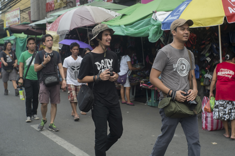 Participant to the WIde Open Streets Workshop on Street Photography as they go for a field shoot in various places in the metro